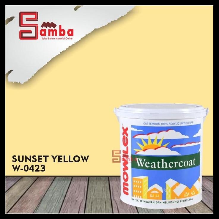 TERMURAH MOWILEX WEATHERCOAT SUNSET YELLOW 2,5 LTR TINTING/CAT TEMBOK EXTERIOR 