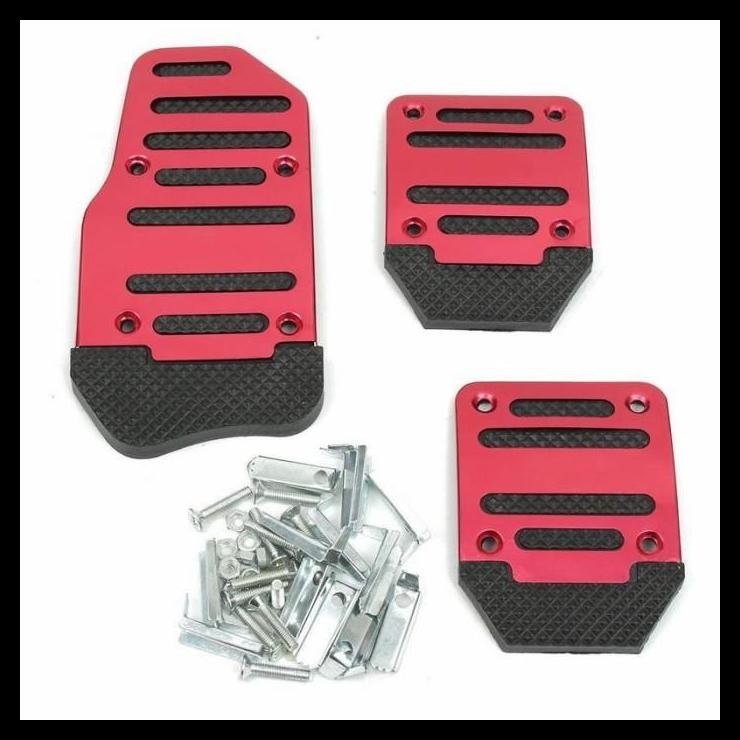 HOT DEAL COVER PEDAL GAS MOBIL MANUAL UNIVERSAL MERAH HITAM HONDA JAZZ