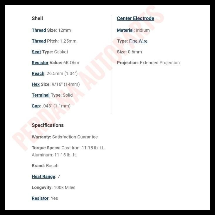 HOT DEAL BUSI DATSUN GO ASLI BOSCH DOUBLE IRIDIUM 