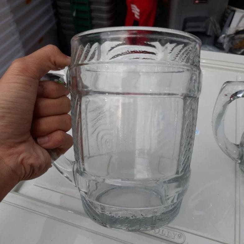 Gelas Gagang Besar Mug 700 Ml / Gelas Jumbo/Gelas Kaca Jumbo Tinggi Gendut Gelas Beer Baru