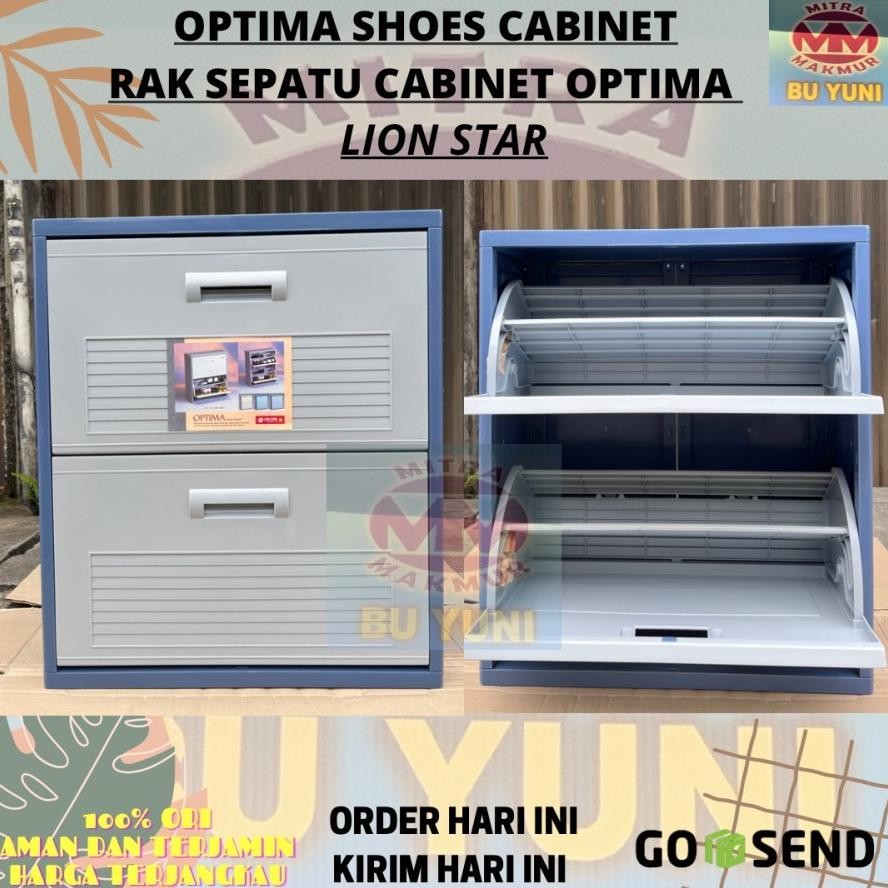 Lion Star - Lemari Plastik Sepatu Optima Shoes Cabinet A-80 Rak Sepatu Tertutup Lion Star Lemari Sep
