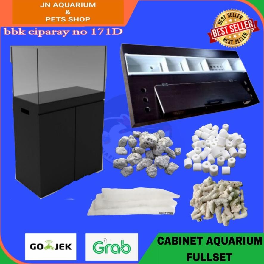 AQUARIUM CABINET FULLSET TUTUP FILTER TALANG UK. AQUARIUM 60x30x30 CM