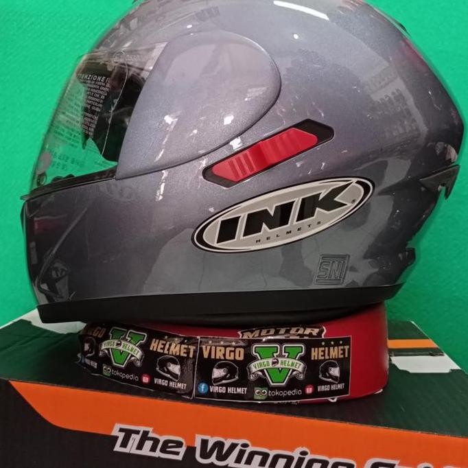 Helm Ink Cl-1 Anti Scratcht 2 Visor Solid All Greey Mett Asli