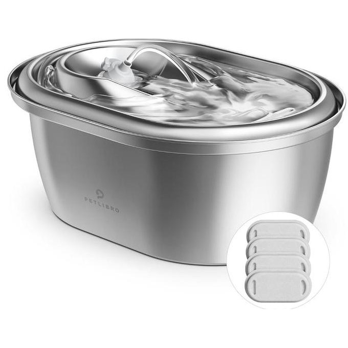 

PETLIBRO Stainless Steel Cat Water Fountain, 101oz/3L Pet Water Fountain for Cats Inside