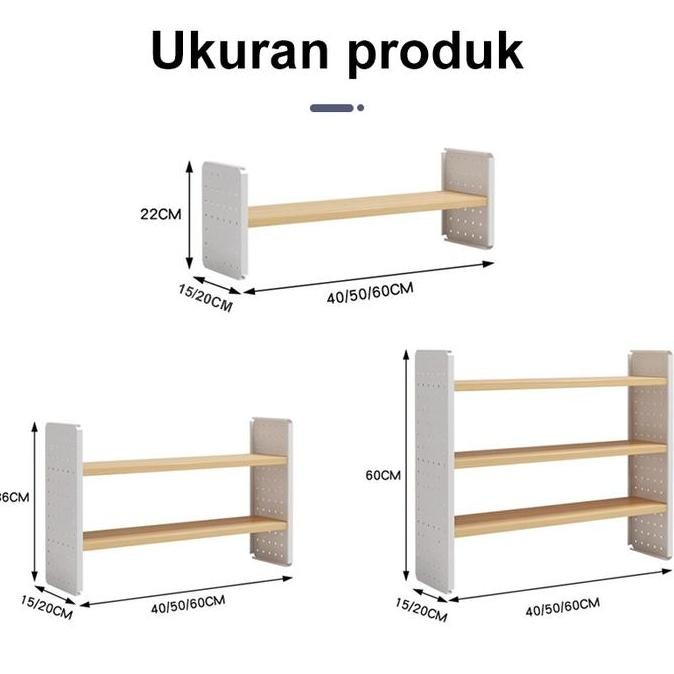 

FU Rak Penyimpanan Desktop Meja Rak Buku Papan Lubang Meja Belajar Rumah Rak Display Penyimpanan Multi-Lapis GGS