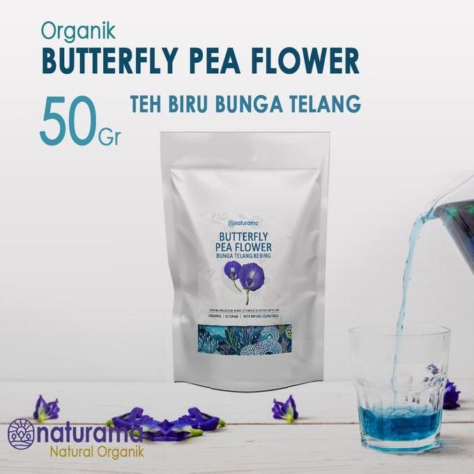 

Bunga Telang Kering Organik 50 Gram Naturama Teh Biru Premium BS