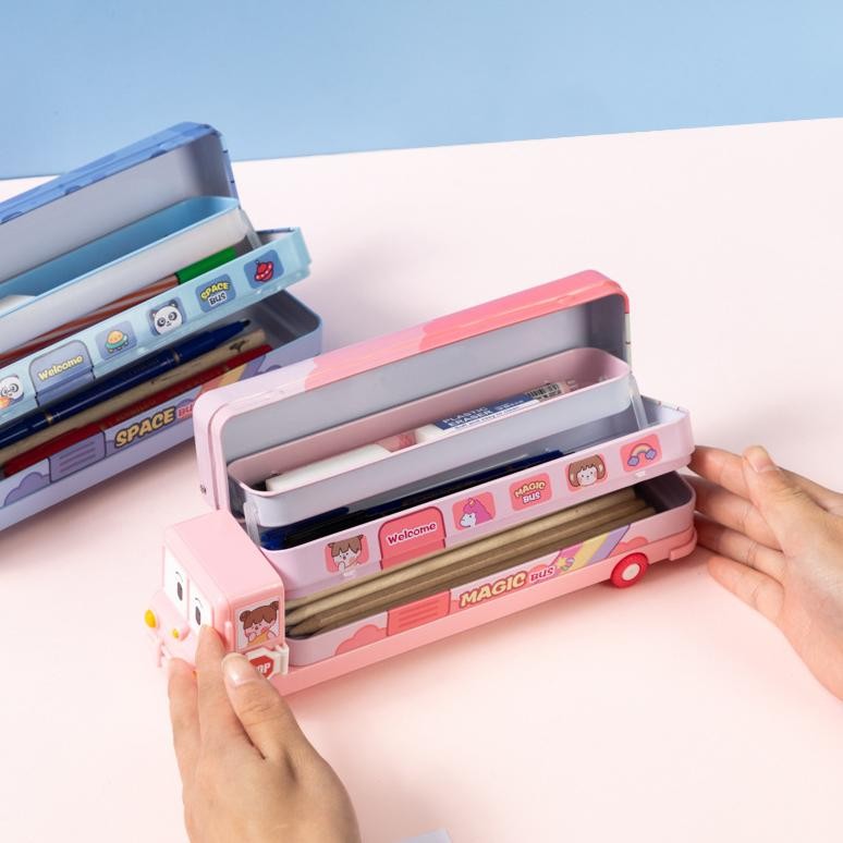 

Tempat Pensil Bus Tayo Kaleng Set Susun Karakter Lucu TOYSFORHOME