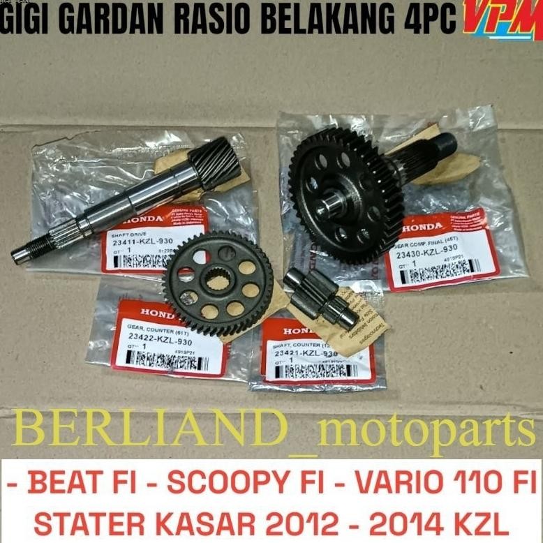 Gigi Gardan Rasio Belakang Set 4PC Beat FI Scoopy FI Vario 110 FI 2012 2013 2014 Stater Kasar 4PC