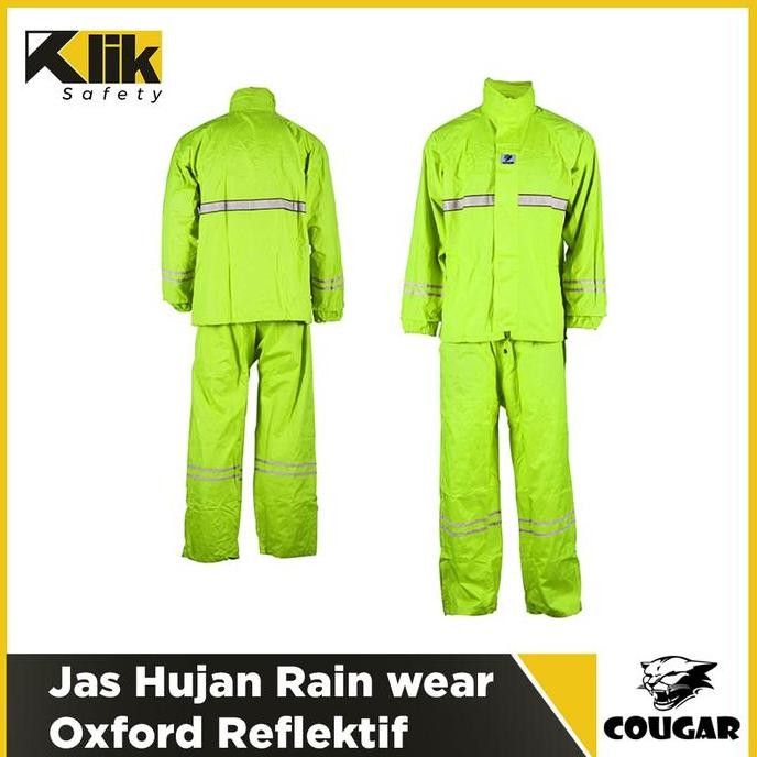 Jas Hujan Safety Rain wear Cougar Oxford Jaket Celana Reflektif Ori