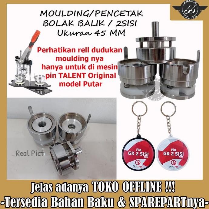 

TERBARU - Moulding Pin Gantungan kunci 2 sisi / Bolak Balik 45MM silver Talent