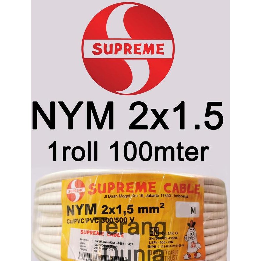 TERMURAH - Kabel NYM 2x1.5 Supreme 100meter Kabel Supreme NYM 2x1.5 100meter