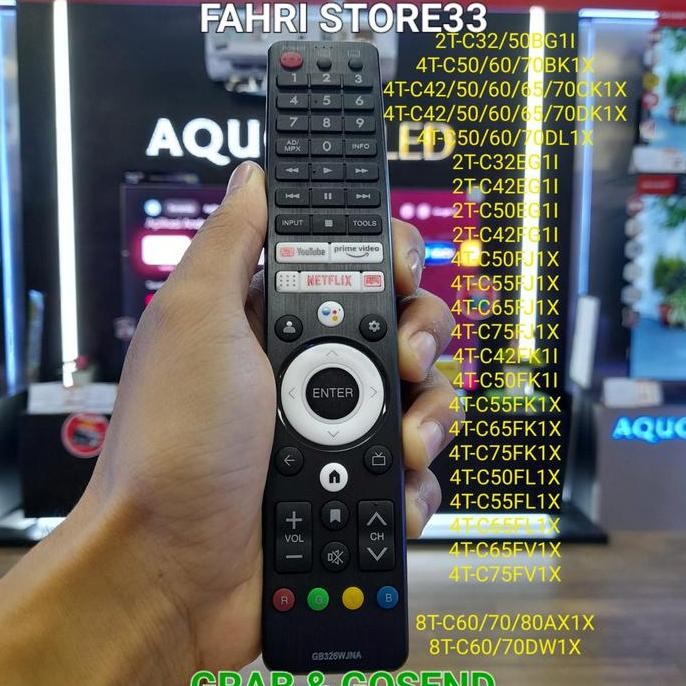 Remote tv sharp android google tv ( non voice ) murah