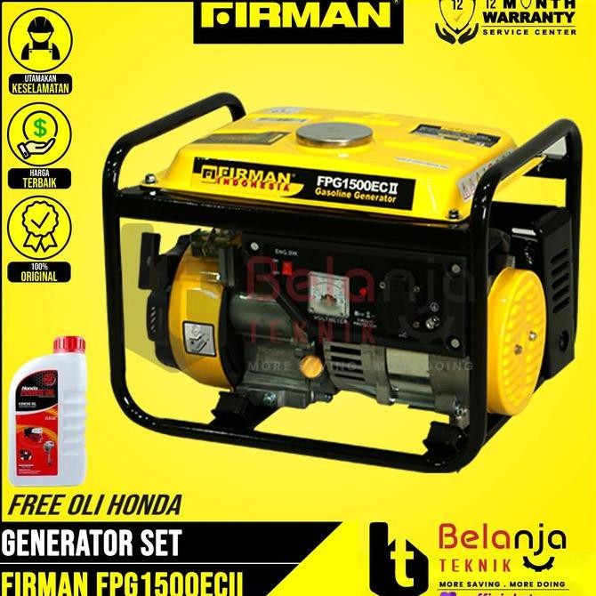 Firman Genset Bensin Fpg 1500 Ec Ii 850 Watt Generator Set Fpg1500