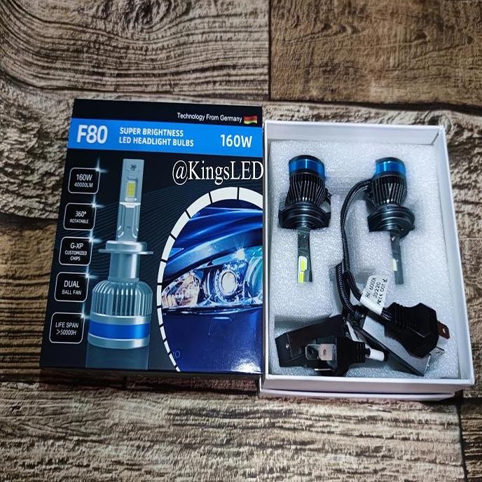 Headlamp LED Mobil F80 G-XP Chip 40LM 80W | Soket H4 H8 H9 H11 9005 HB3 HB4 | Super Terang, Hemat En