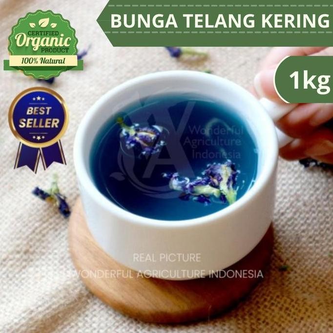 

Bunga Kembang Telang Kering 1kg Buterfly pea tea Tumpuk Premium BS