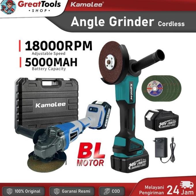 Kamolee-Mesin Gerinda-Cordless Angle Grinder Tanpa Kabel-DGA404/DGA504