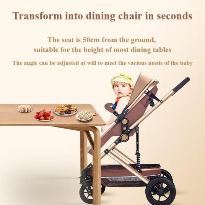 Stroller baby Stroler bayi kereta dorong bayi lipat Bisa duduk dan berbaring