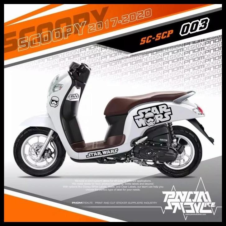 HOT DEAL CUTTING STICKER STRIPING SCOOPY PUTIH 2017-2021 STAR WARS HITAM 