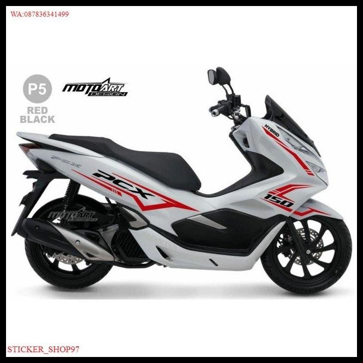 DISKON STICKER MOTOR PCX STRIPING CUTTING HONDA PCX 150 2018 SPORTY MERAH 