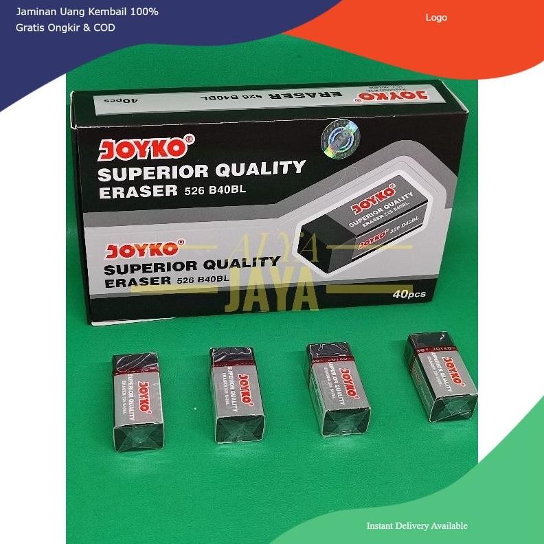 

Penghapus Pensil Joyko Murah Hitam Pendek 1 pack Isi 40 Pcs DiM