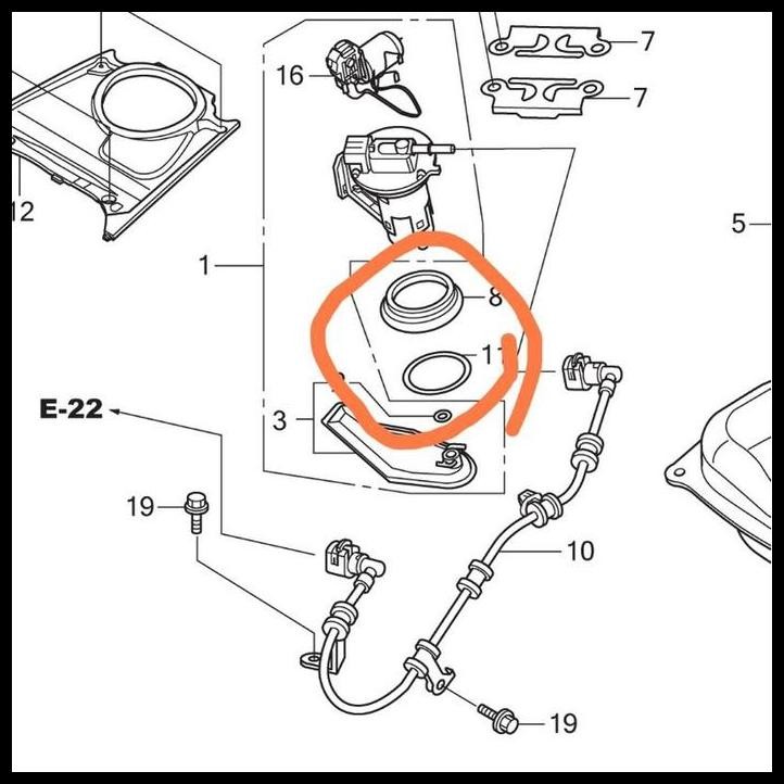 HOT DEAL ORING SEAL SIL TANGKI FUEL PUMP KARET TENGKI ROTAK BENSIN HONDA BEAT SCOOPY SPACY VARIO 110