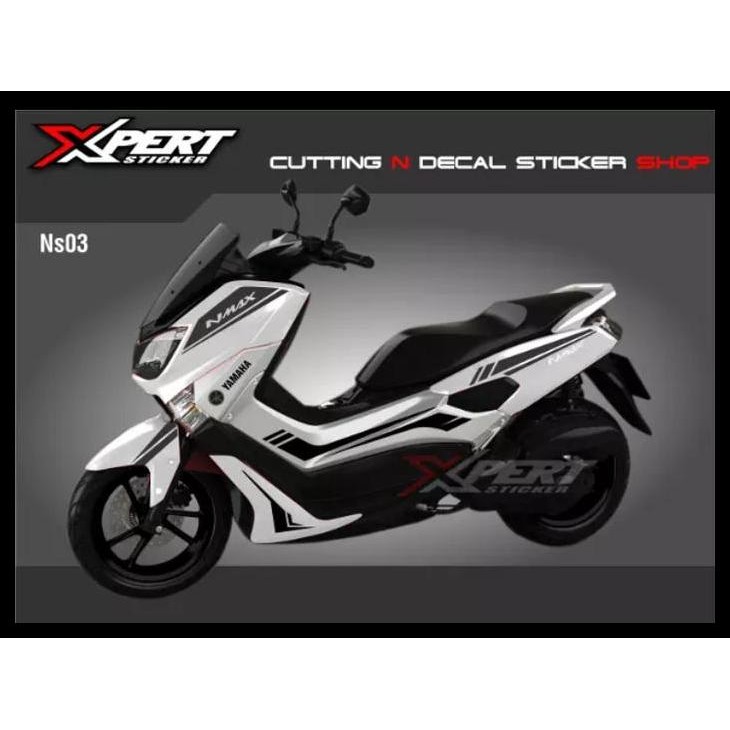 GRATIS ONGKIR CUTTING STICKER YAMAHA NMAX OLD PUTIH GRAFIS HITAM 2018 SPORTY 