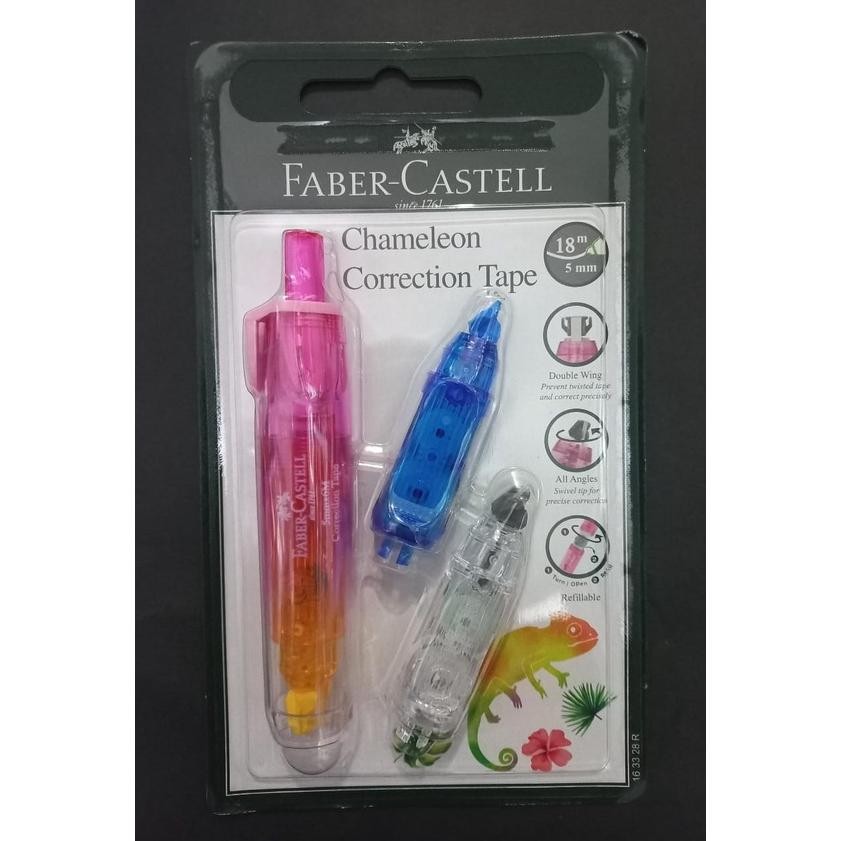 

Faber Castell Correction Tape Chameleon + 2 Refill PINK / Tip Ex Cilick Faber / Tipex Faber DiM