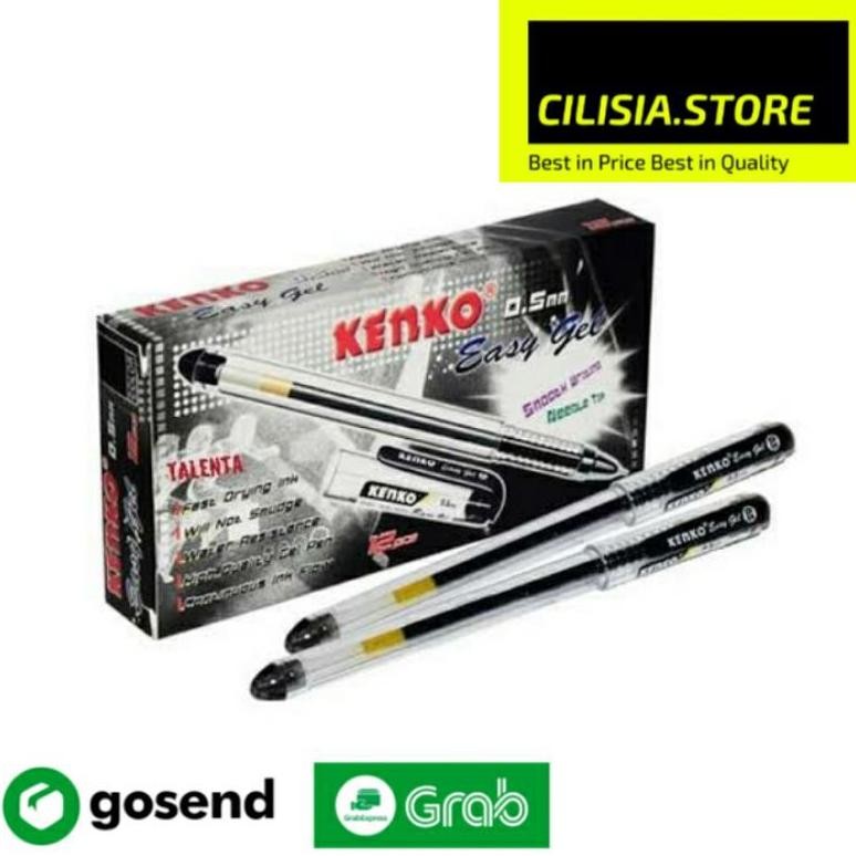 

Pulpen Gell Pen Kenko Easy Gell Mata Jarum 0.5mm Hitam / Biru Isi 12pc DiM