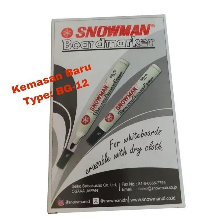 

Spidol Snowman Whiteboard - BG 12. ( LUSIN ) Warna Hitam DiM