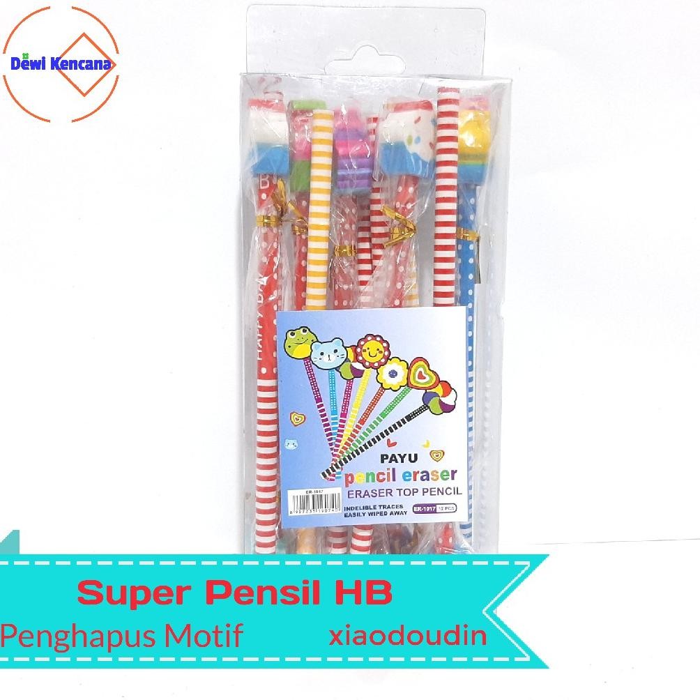 

Set Super Pensil Penghapus Topper HB Motif isi 1 Lusin DiM