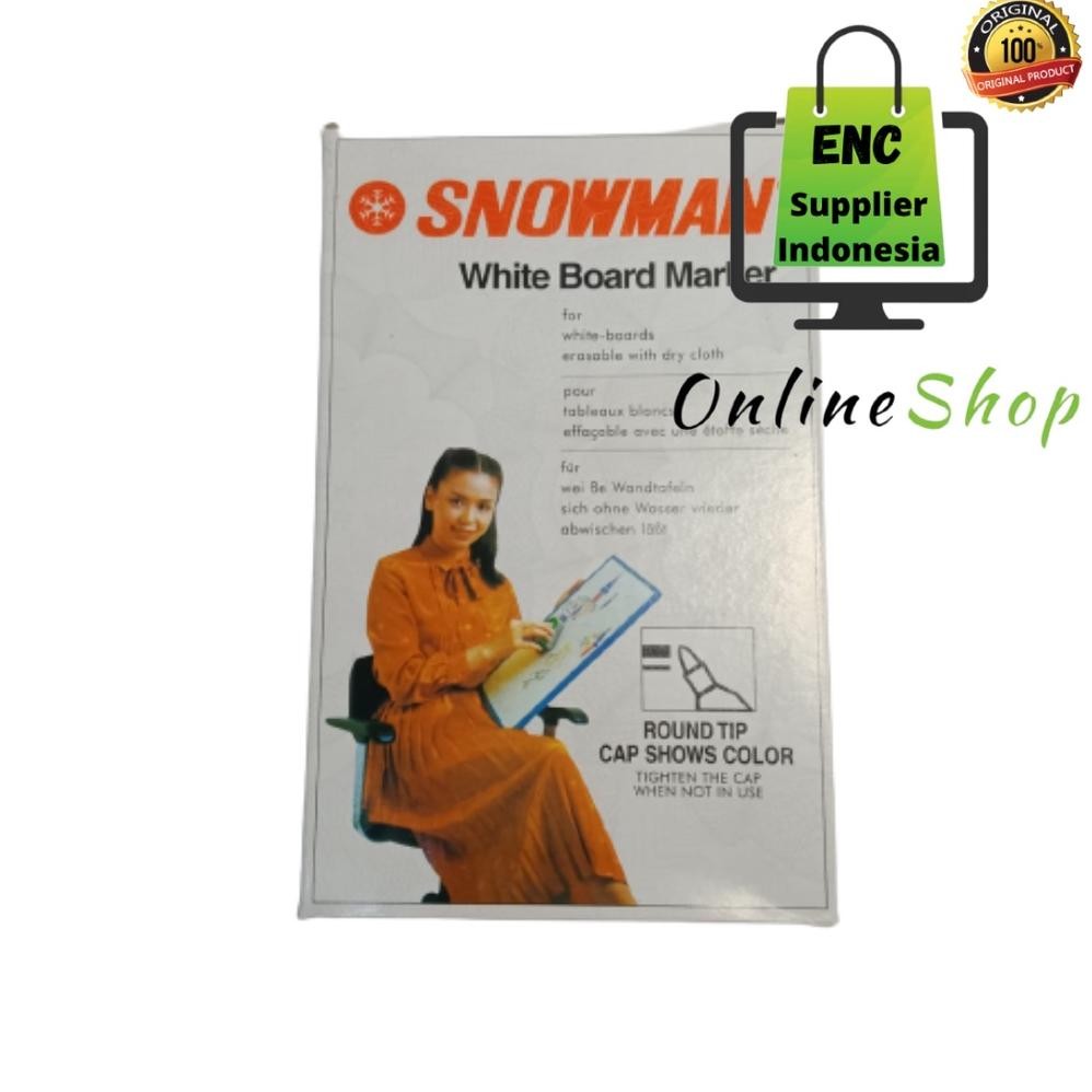 

snowman 6 buah Spidol whiteboard marker snowman bg12 whiteboard papan tulis bg12 per 6 pcs - enc.sup DiM