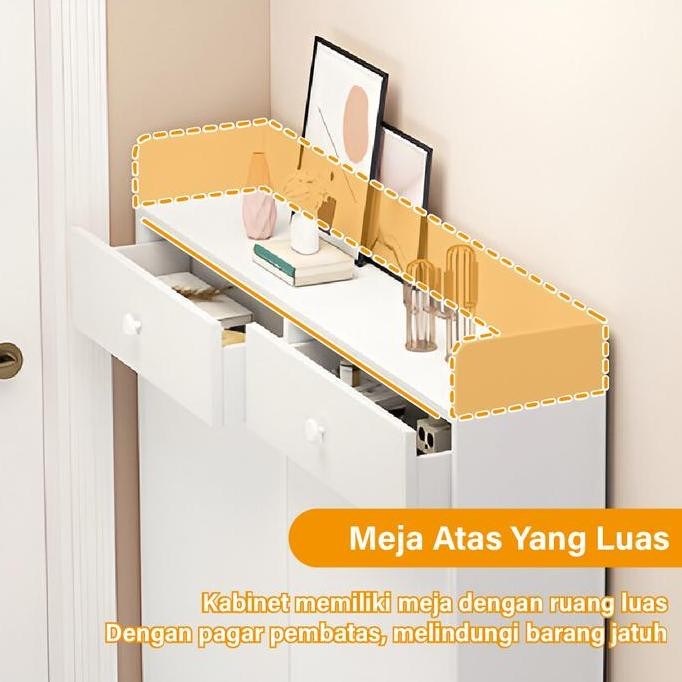 Lemari Sepatu Minimalis Lemari Sepatu Tertutup XJ-6-1 Rak Sepatu Dinding Rak Serbaguna