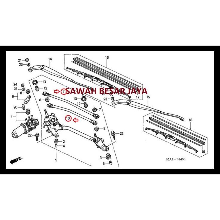 TERMURAH ROD UNIT A B - BUSH LINK STANG BESI WIPER WIFER DEPAN HONDA CIVIC ES CENTURY VTI VTIS 2001 