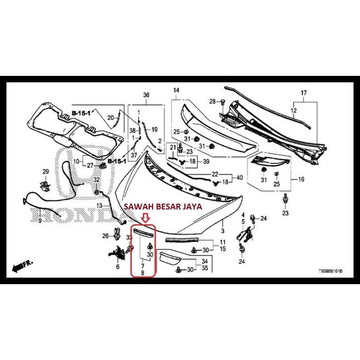 DISKON SEAL RUBBER KARET KAP MESIN UJUNG DEPAN BAGIAN TENGAH KIRI ATAU KANAN HONDA JAZZ S RS GK5 201