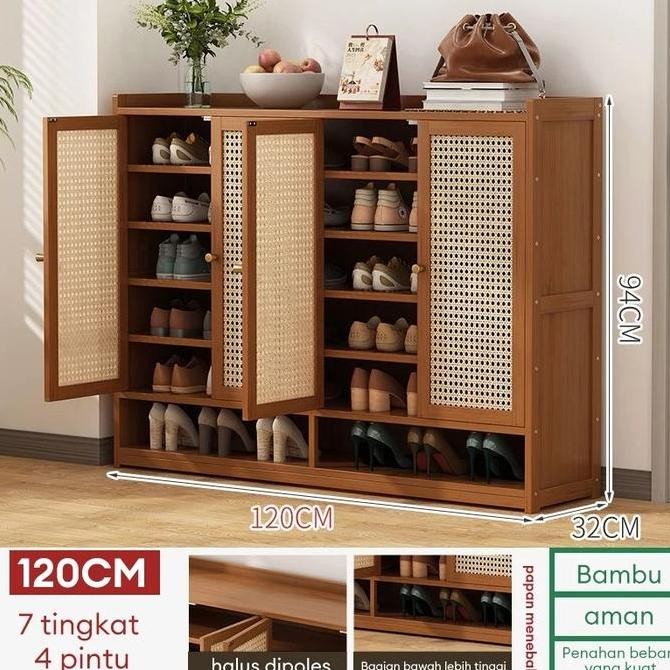 Lemari Sepatu / Rak Sepatu Kayu Minimalis / Rak sepatu Tertutup