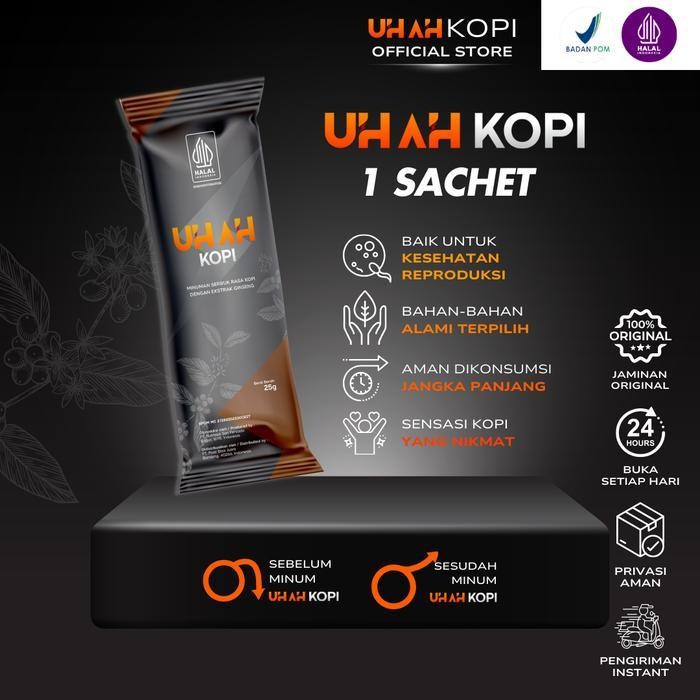 

Uh Ah Kopi Gingseng - 1 Sachet | Kopi Stamina Premium Untuk Vitalitas Pria Dan Energi Optimal | Uhah