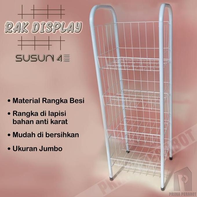Terlaris Rak Chiki Jumbo Rak Display Serbaguna Susun 4
