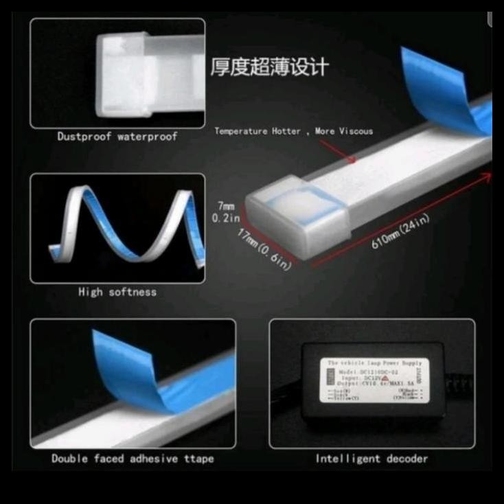 HOT DEAL LAMPU ALIS MOBIL APV LED DRL RUNNING 60 CM 