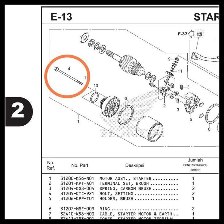 DISKON BOLT BAUT DINAMO DYNAMO STATER 31205KTC921 31205KTC921 CBR 150 CB150R CBR150 CB 150 R SUPRA G