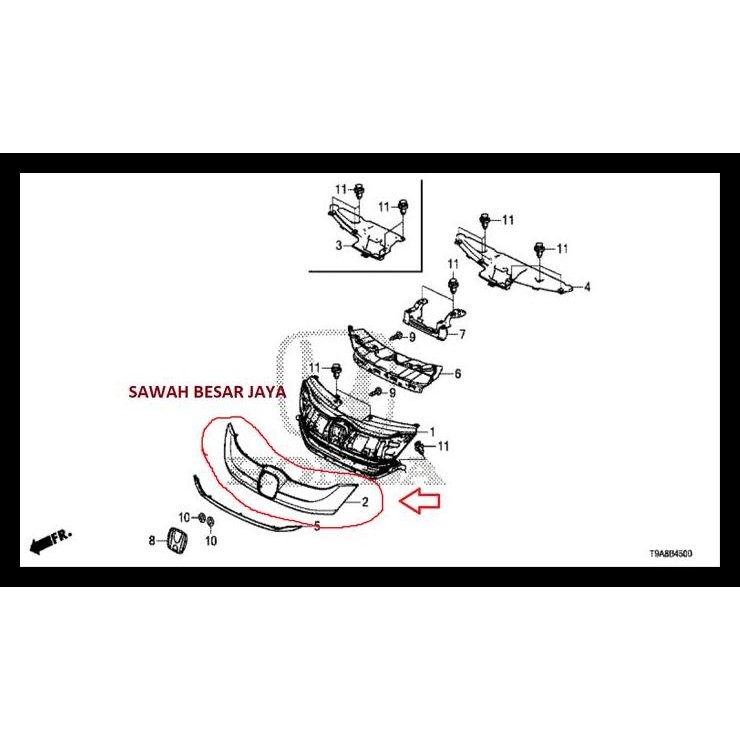 TERBARU LIST LIS GARNISH COVER CHROME GRIL GRILL GRILLE DEPAN HONDA CITY GM6 2014 2015 2016 2017 ORI
