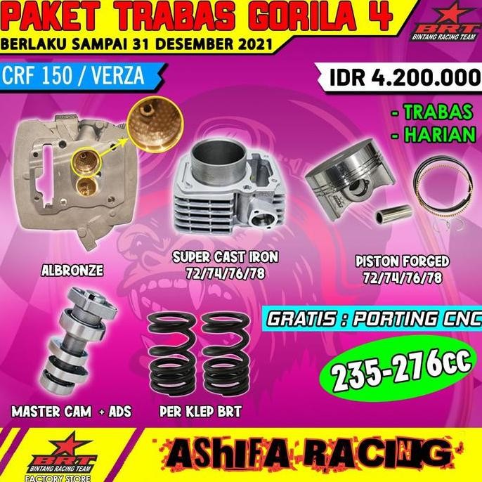 PAKET TRABAS GORILA 5 BRT CRF150 & VERZA