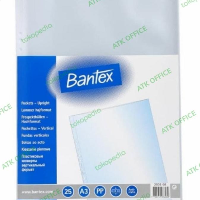

BEBAS ONGKIR - Plastik PP Pocket A3 portrait Bantex #2036 Anti glare 0,12 (25 Lembar)