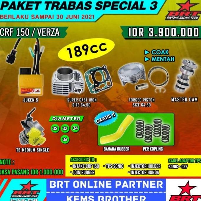 PAKET CRF BRT TRABAS SPECIAL 3 ORINAL BRT MOTOR