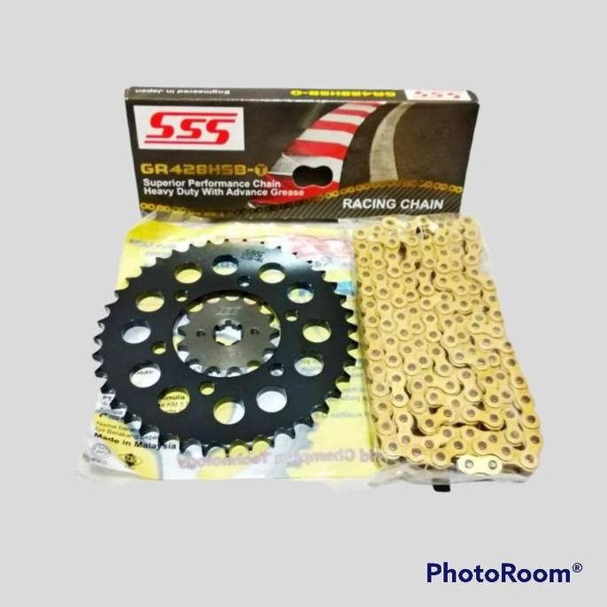 GIR GER GEAR SET SSS NINJA 150 R RR 2 TAK NEW RANTAI GOLD HSBT 428 415