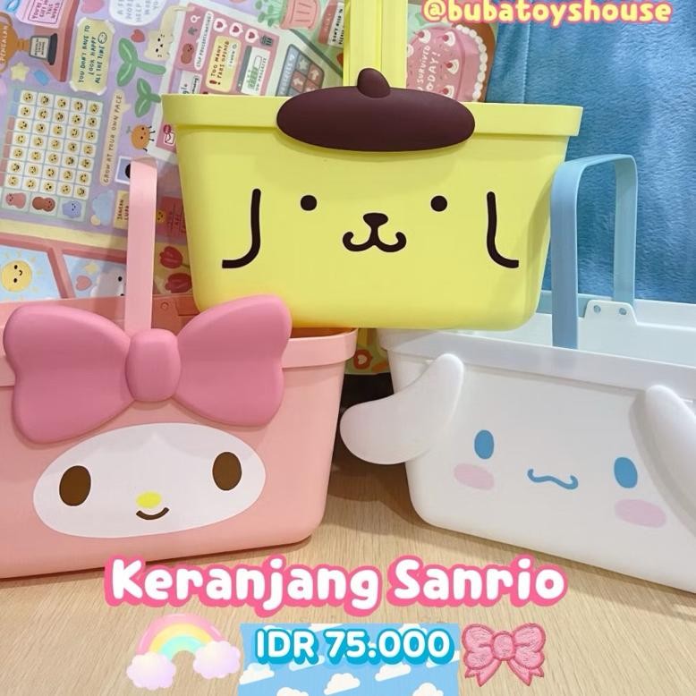 Keranjang ni Sanrio Box Kotak Serbaguna Lucu My Melody Pompompurin Cinnamoroll niso