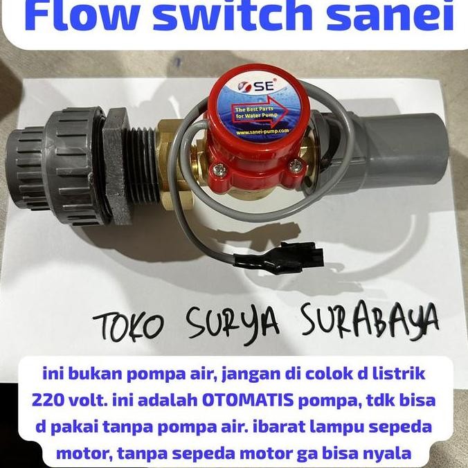 Flow Switch Sanei - 1/2" 3/4" 1" - Otomatis Pompa Dorong Flow Switch 1/2"X 1/2" Flow Switch 3/4" X 3