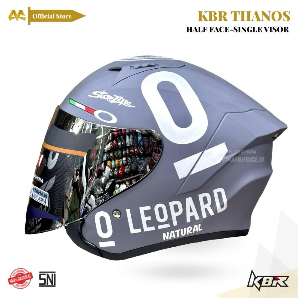 Helm Half Face Kbr Thanos Thermatron Original Helm Half Face  Leopard Spoiler Helm Half Face Kbr Red
