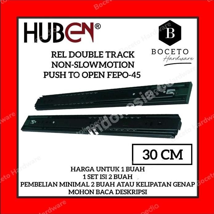 new  Rel Laci HUBEN Push To Open 30 CM Full Extension Double Track Tip On