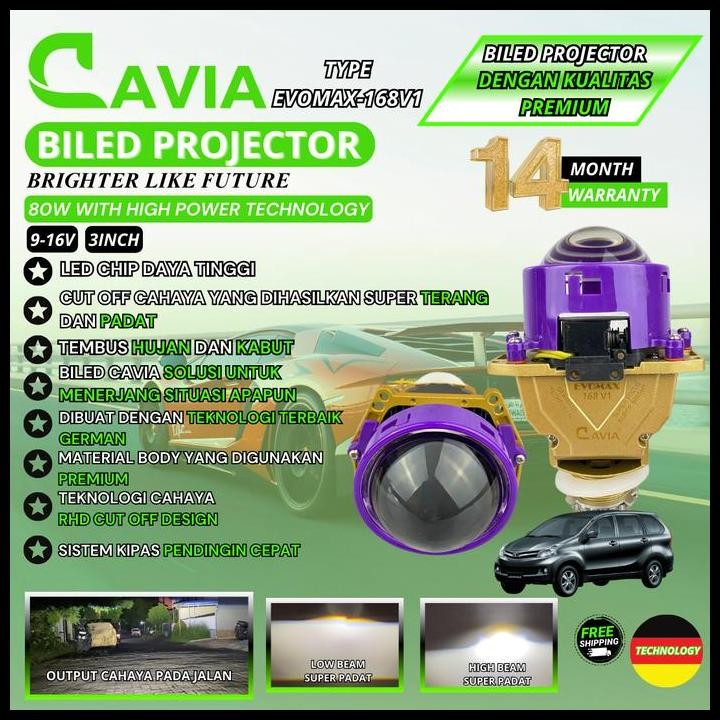 HOT DEAL CAVIA-PREMIUM BILED PROJIE PROJECTOR LED MOBIL TOYOTA AVANZA 