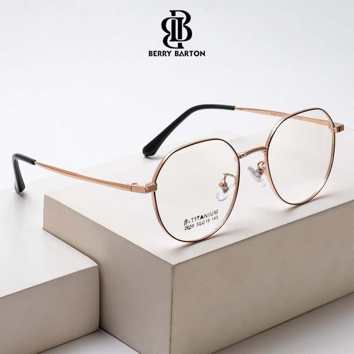 Kacamata Anti Radiasi Blueray Photocromic Minus Baca Frame Titanium Fashion Pria Wanita Berrybarton 